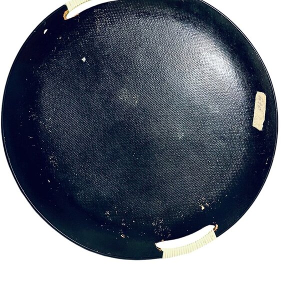 (2) Vintage Serving Trays Japanese W/Handles & Hand Painted Bird & Flower Design - Picture 2 of 7